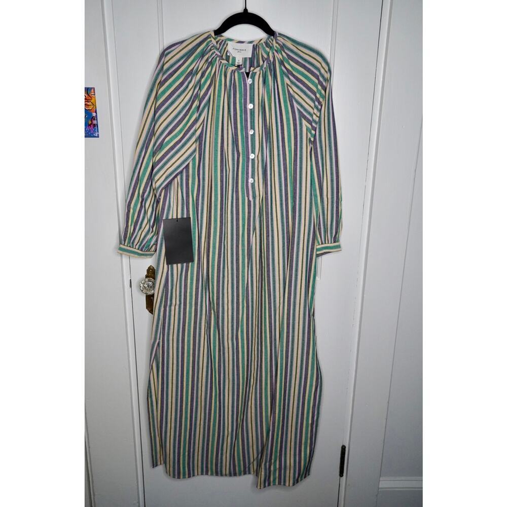 Tuckernuck Pomander Place Multicolor Striped Heidi Kaftan Maxi Dress L NWT - Picture 3 of 4